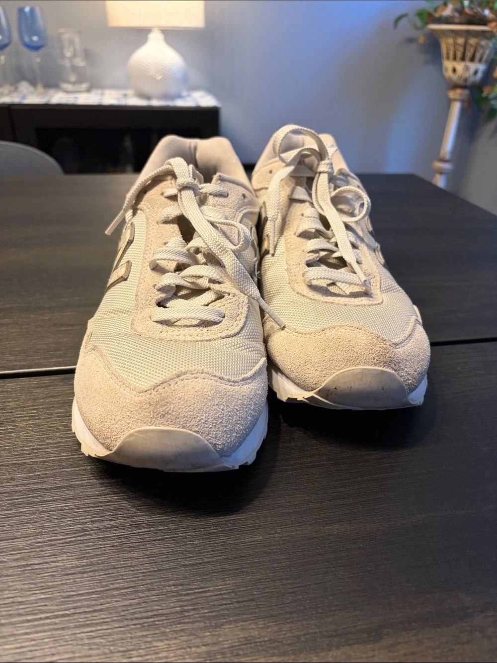 New Balance 515 Women's Neutral Beige/Taupe with Gold Lace-Up Sneakers